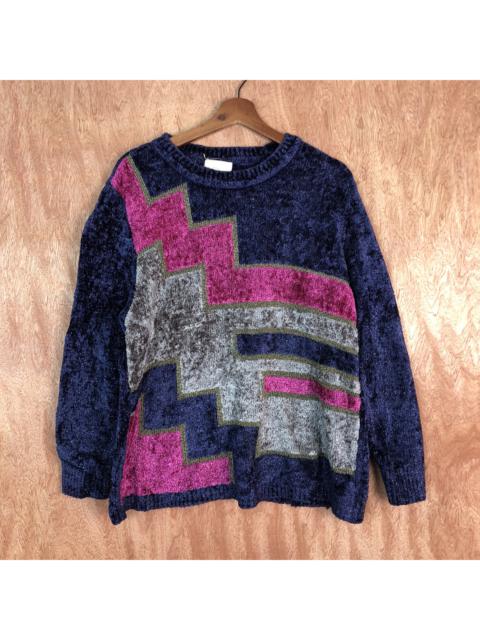 Other Designers Homespun Knitwear - Leece Abstract Pattern Style Vintage Knit Sweater