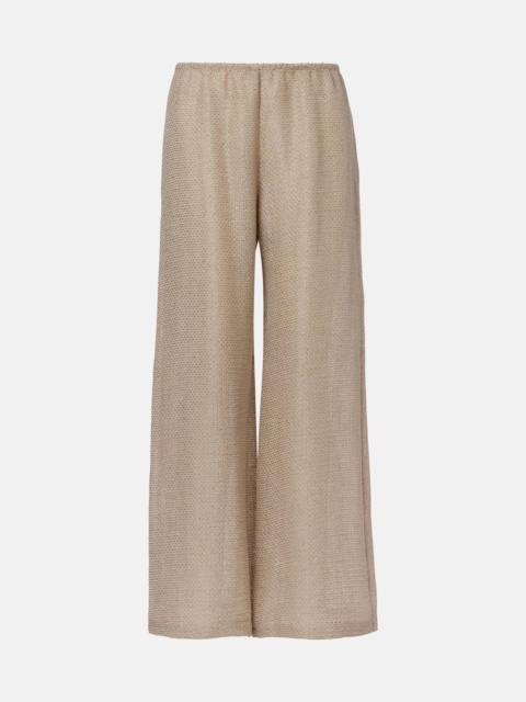 LESET Stella linen-blend wide-leg pants