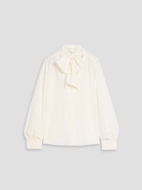 FRAME Pussy-bow silk crepe de chine blouse