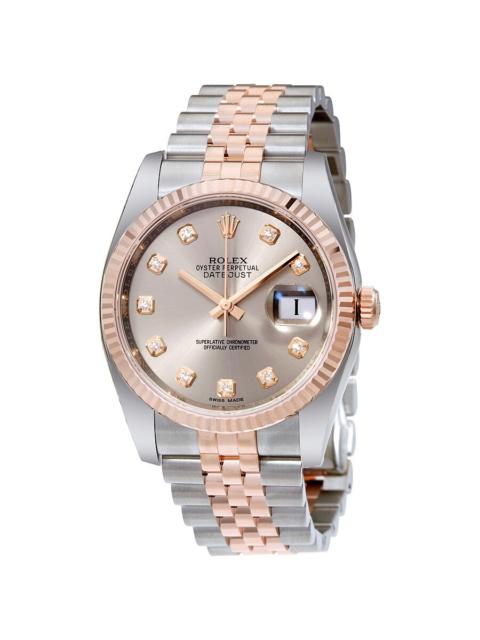 ROLEX Rolex Datejust 36 Rhodium Diamond Dial Steel and 18kt Everose Gold Men's Watch 116231RDJ