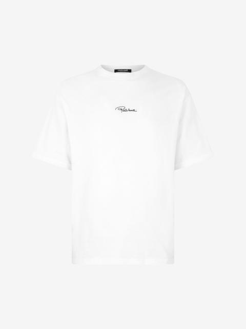 Roberto Cavalli Embroidered Logo Cotton T-Shirt