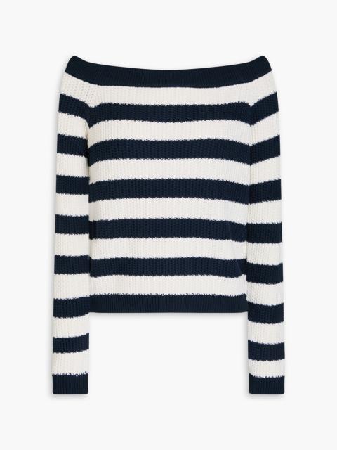 CAROLINA HERRERA Striped ribbed silk and cotton-blend sweater