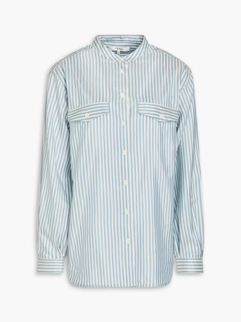 FRAME Striped silk-satin shirt