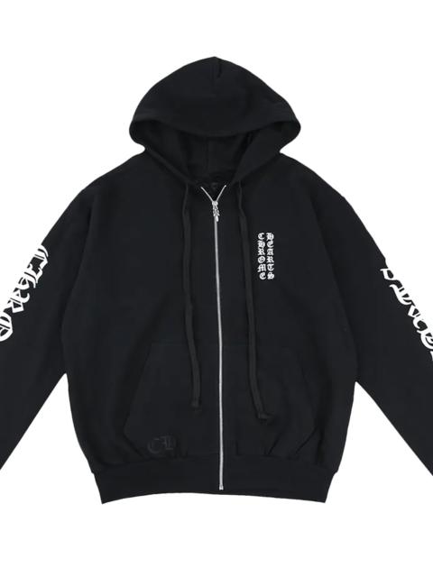 Chrome Hearts Vertical Logo Zip-Up Hoodie "Black"