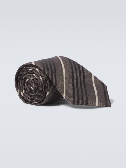 SAINT LAURENT Striped silk tie