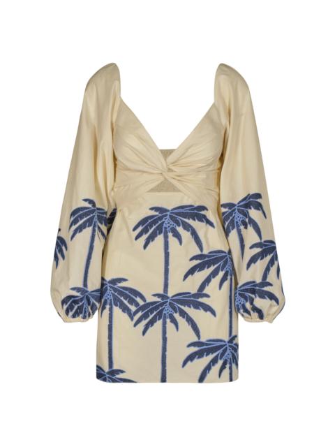 Johanna Ortiz The Power Of The Sea Printed Cotton-Blend Mini Dress ivory