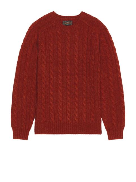BEAMS PLUS Crew Cable 5g Sweater