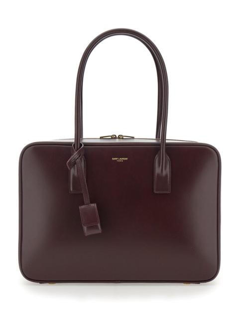 SAINT LAURENT Saint Laurent Women Bordeaux Shoulder Bag With Logo Lettering On The Front And Keychain Detail In Le