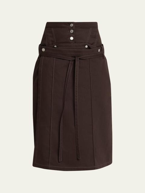 JANE/WADE Corseted Denim Pencil Skirt