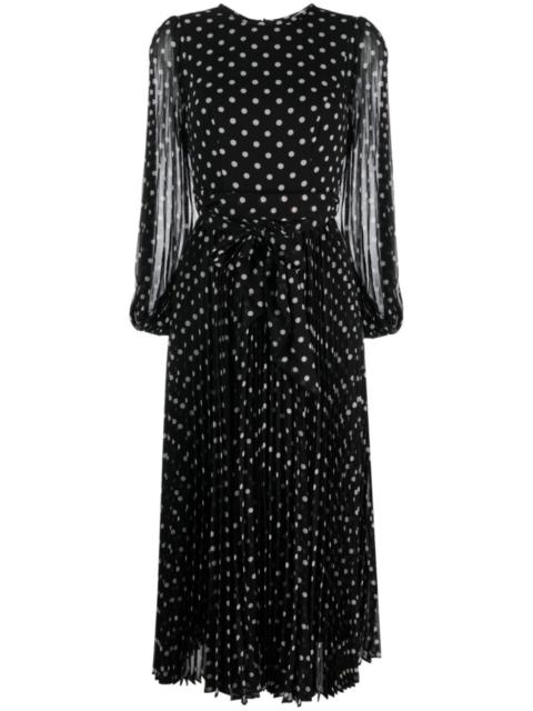 Polka Dot-print Pleated  Dress
