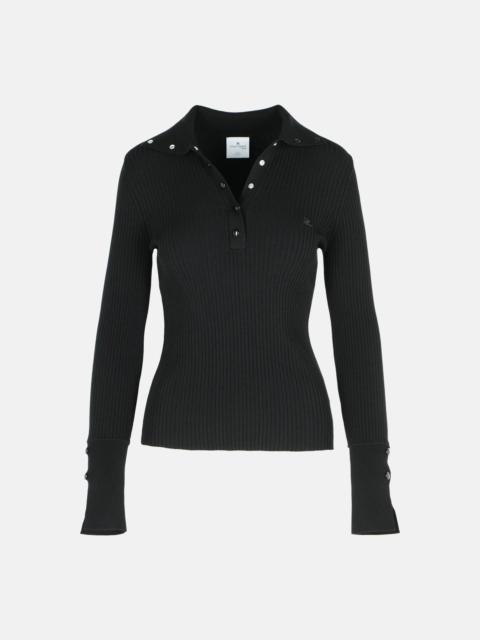 courrèges BLACK POLYESTER BLEND SWEATER