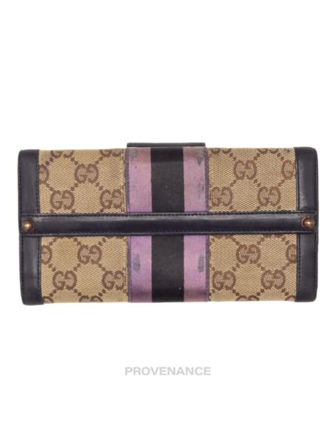 GUCCI Gucci Long Wallet - GG Canvas Stripe