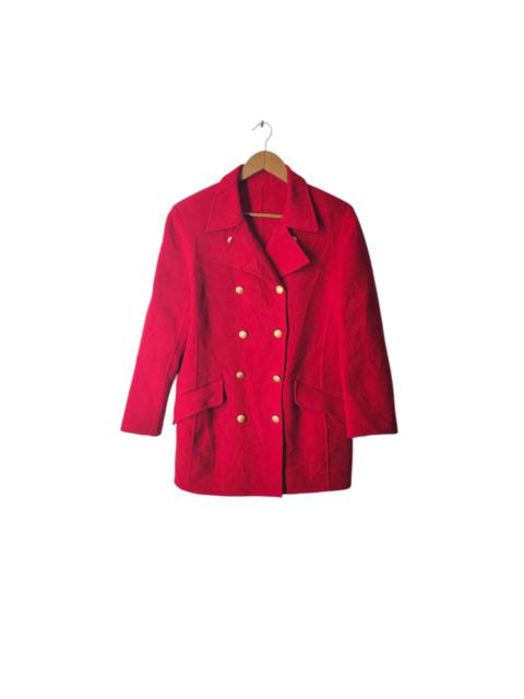 Other Designers Sonia Rykiel - SONIA RYKEL PARIS RED PEACOAT DOUBLE BREAST JACKET