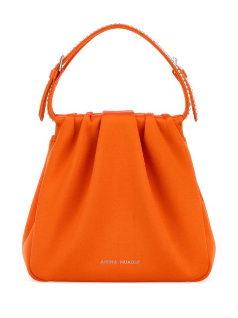 Amina Muaddi Amina Muaddi Women Orange Satin Vittoria Crystal Handbag