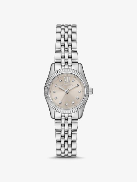 MICHAEL KORS Petite Lexington Pavé Silver-Tone Watch