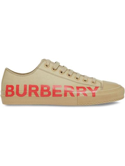 Burberry Burberry Gabardine Icon Stripe Logo Print Beige Red (Women's)