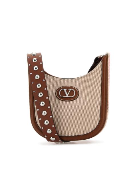 Valentino Valentino Garavani Two-Tone Canvas Vlogo Signature Crossbody Bag