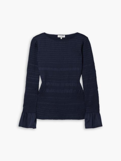 Other Designers Shirred crepe de chine top