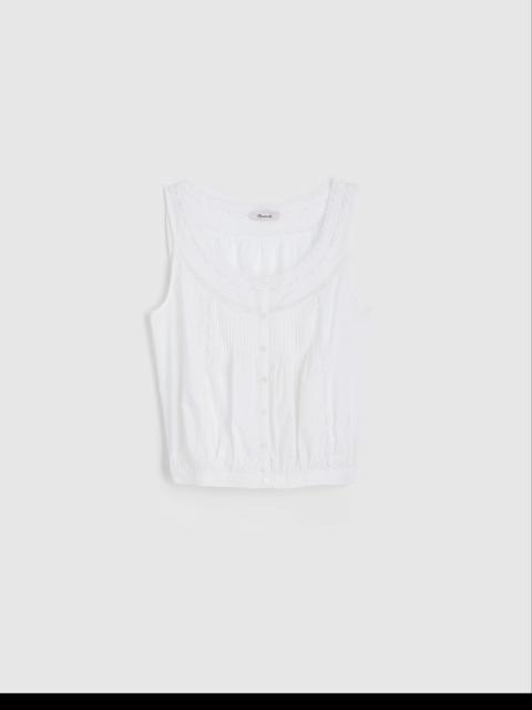 Madewell Lace-Insert Pintuck Sleeveless Top