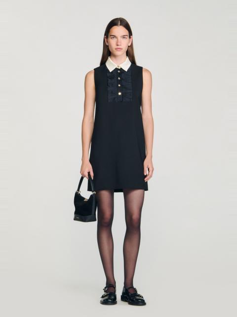Sandro MINI DRESS WITH CONTRAST COLLAR