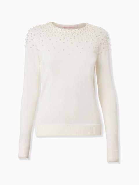 CAROLINA HERRERA Pearl-Embroidered Sweater
