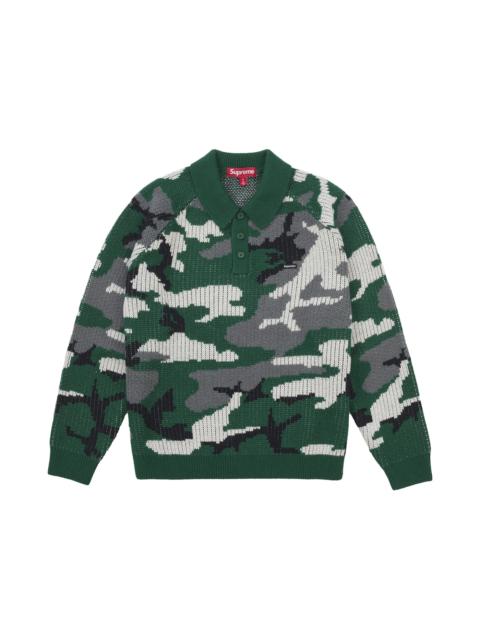 Supreme Supreme Small Box Polo Sweater (FW25) Green Camo