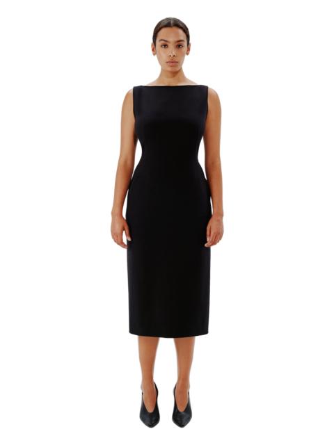 Another Tomorrow Another Tomorrow DOPPIO BOATNECK DRESS in Black at Nordstrom
