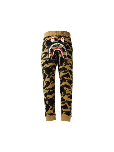 A BATHING APE® BAPE 1st Camo Shark Slim Fit Sweatpants 'Yellow'