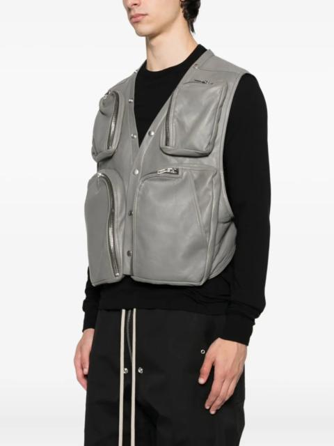 RICK OWENS - Men Leather Padded Cargo Vest