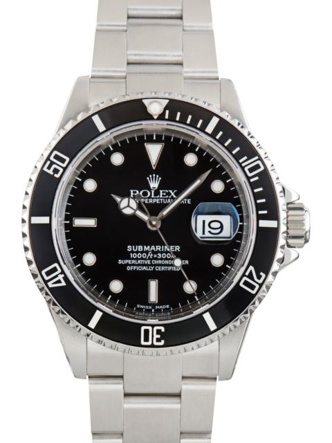 ROLEX Pre-Owned Aluminum Bezel Rolex Submarine Ref 16610 Black Dial