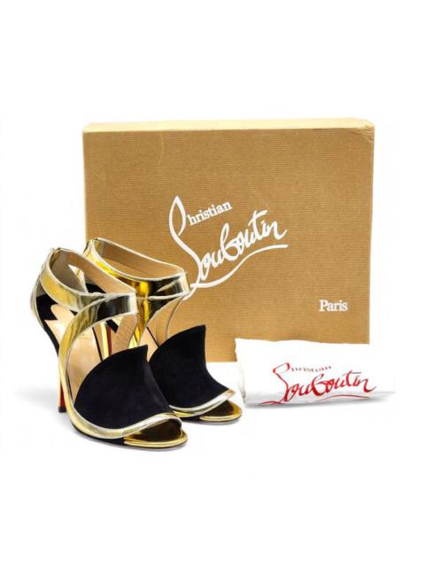 Christian Louboutin Christian Louboutin Rotonda Leather Sandal Pumps 100 - Gold EU 36 US 5.5 NWB