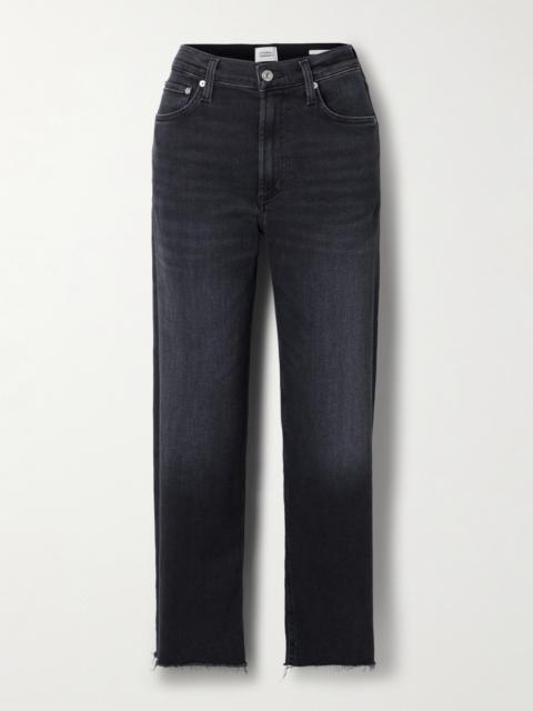 Citizens of Humanity Palma Frayed High-rise Straight-leg Jeans
