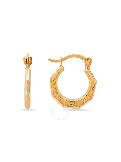 Other Designers Kylie Harper 10k Yellow Gold Petite 12mm Diamond - cut Huggy Hoop Earrings