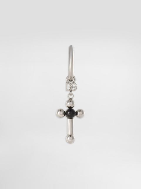 Dolce & Gabbana Creole single earring with pin and cross