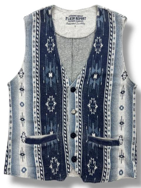Other Designers Japanese Brand - Flash Report Native American Motif Concho Button Terry Vest