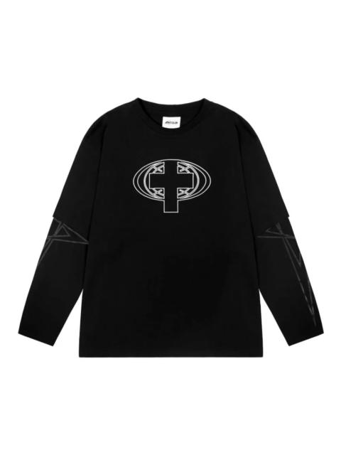 Other Designers Streetwear Harajuku Gothic Cross Graphic High Quality Jacquard Long Sleeves Tops