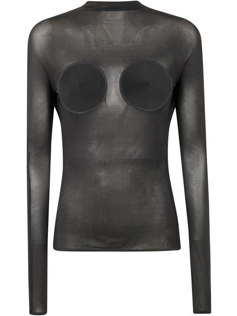 Jean Paul Gaultier Light Jersey Backless Top With Covered Cup Detail