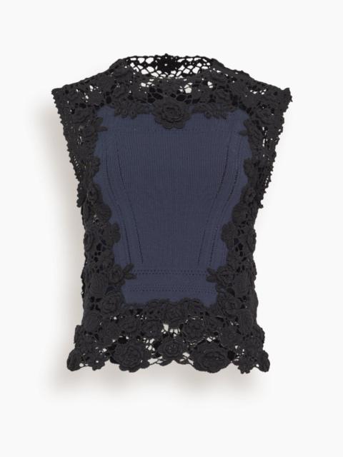 ULLA JOHNSON Gigi Sleeveless Knit Top in Eclipse