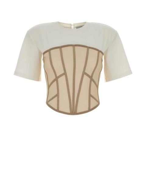 Other Designers Giuseppe Di Morabito Women Two-Tone Stretch Jersey And Mesh T-Shirt