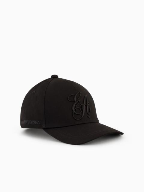 EMPORIO ARMANI Twill baseball cap with signature EA logo embroidery