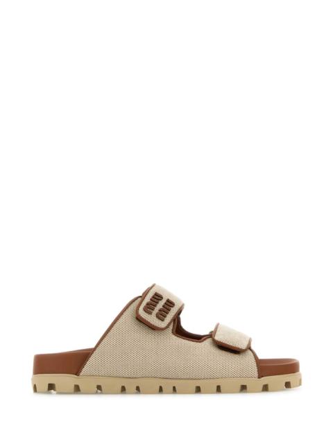 Miu Miu Miu Miu Women Two-Tone Canvas Slippers