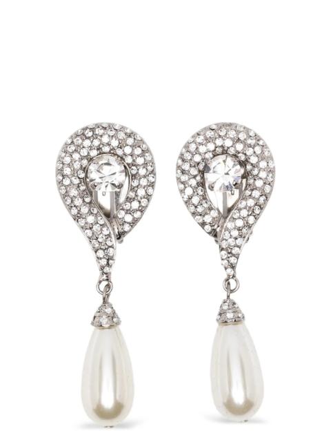 Alessandra Rich Pendant pearl earrings