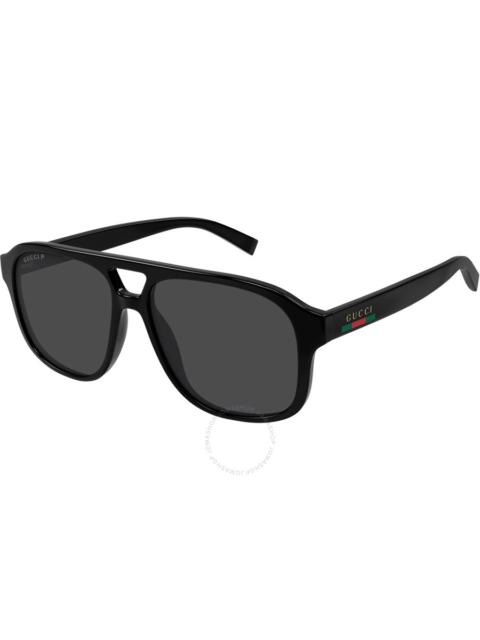 GUCCI Gucci Polarized Grey Pilot Men's Sunglasses GG1856S 005 57