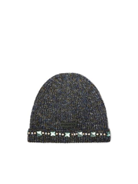 PINKO mouliné knit beanie hat