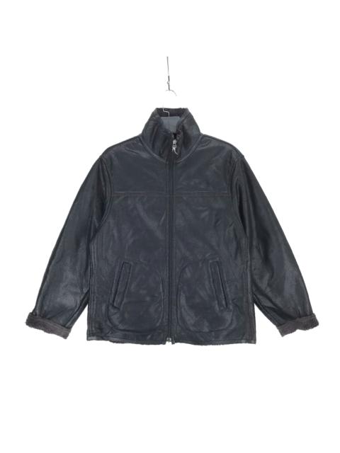 Other Designers Vintage - First Down USA Leather Shearling Jacket #2220-87