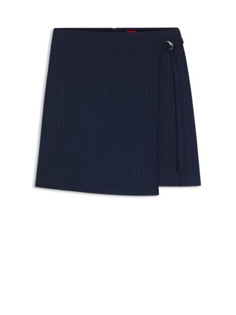 HUGO PINSTRIPE PENCIL SKIRT WITH BELT