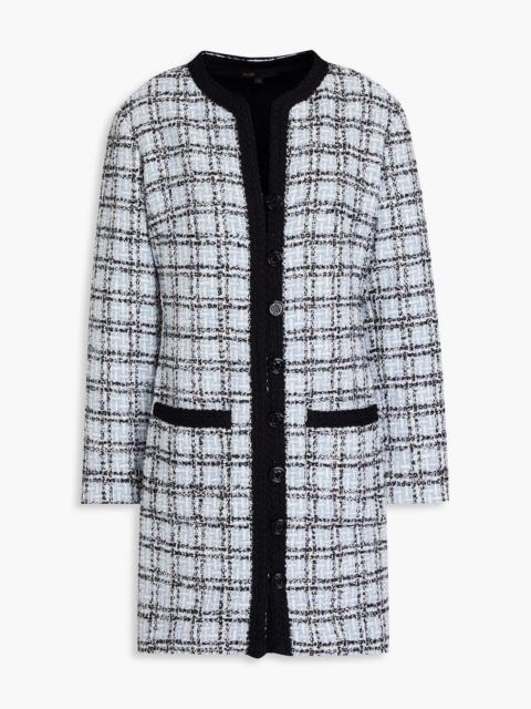 maje Button-embellished metallic tweed mini dress