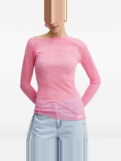 PINKO ribbed off-shoulder top