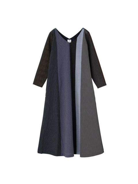 visvim V-NECK LONG DRESS SANTOME P.W. W NAVY