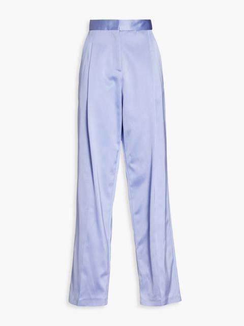 Oscar de la Renta Satin-twill straight-leg pants